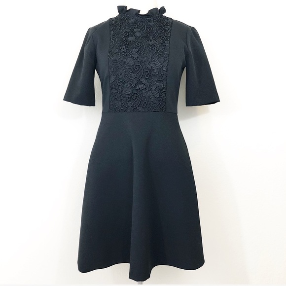 dress with ruffle neckline zara